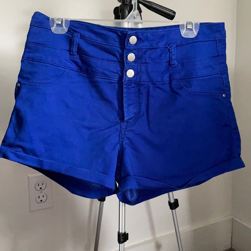 Blue high waisted shorts